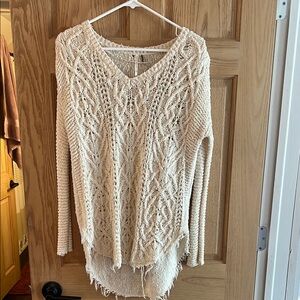 Free People Cream Knit Women's Sweater
